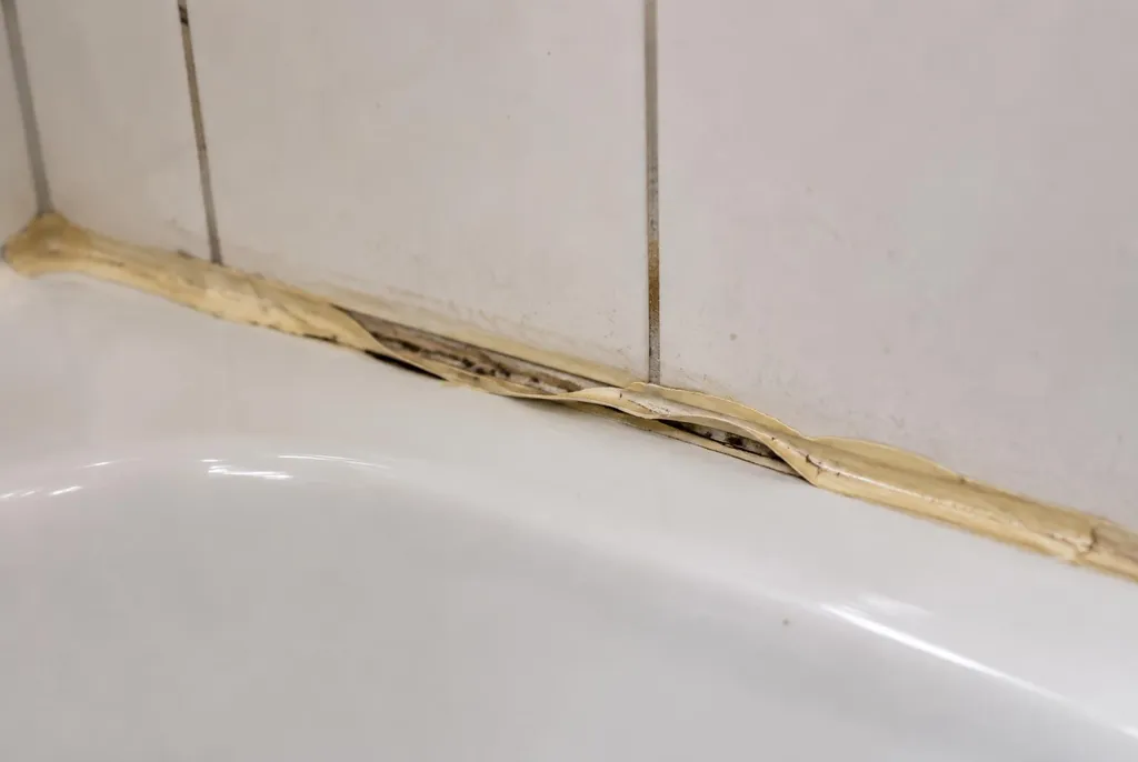 Kitbedrijf Kamerik – loslatende kit naast het bad
